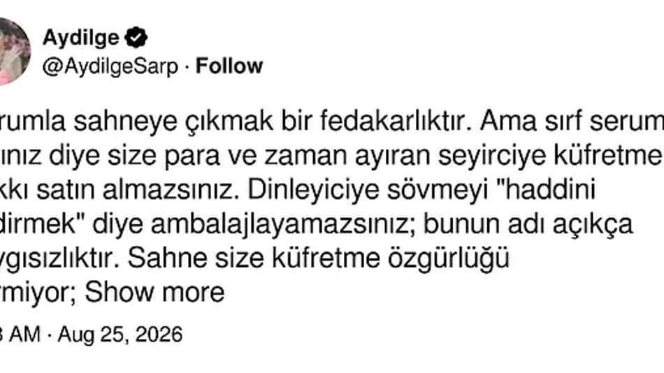 Aydilge'den Bülent Ersoy'a Kuşadası Konseri Tepkisi