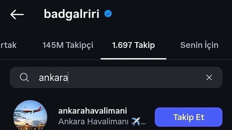 Rihanna'nın Takip Ettiği Esenboğa Havalimanı Hesabı Gündem Oldu