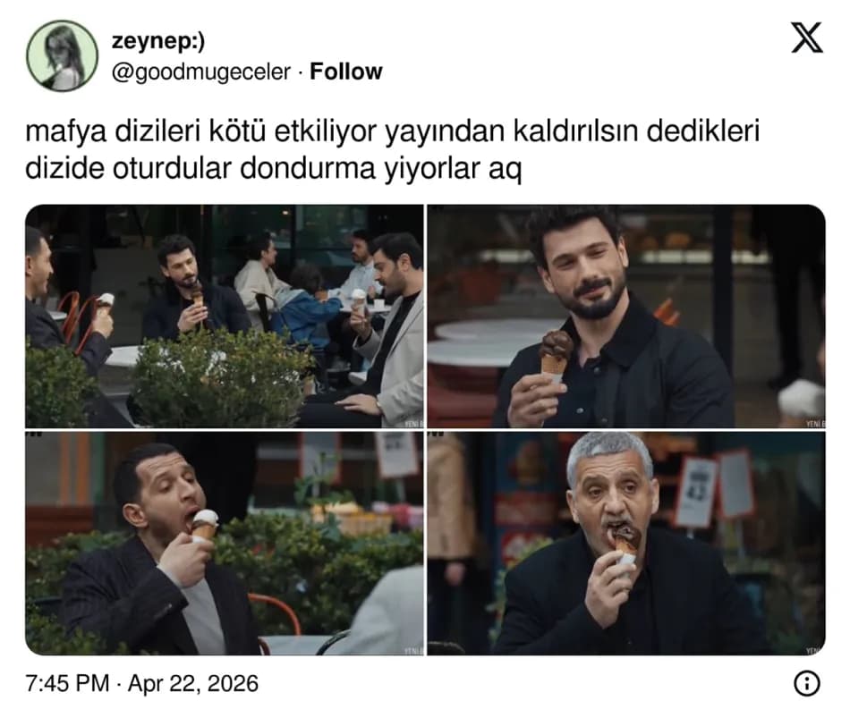 Yeraltı dizisinin yeni bölümündeki dondurma sahnesi sosyal medyada gündem oldu