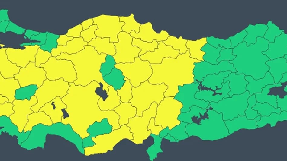 Meteoroloji 39 il için sarı kodlu uyarı yayımladı