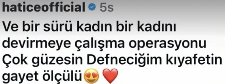 Hatice'den Defne Samyeli'ye sahne kıyafeti tartışmasında destek