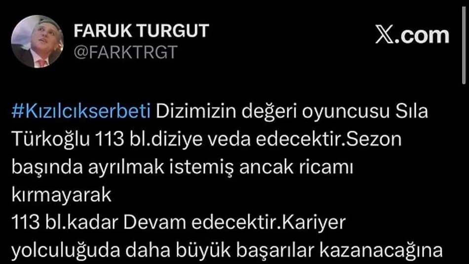 Kızılcık Şerbeti’nde Sıla Türkoğlu ayrılığı yeniden gündemde