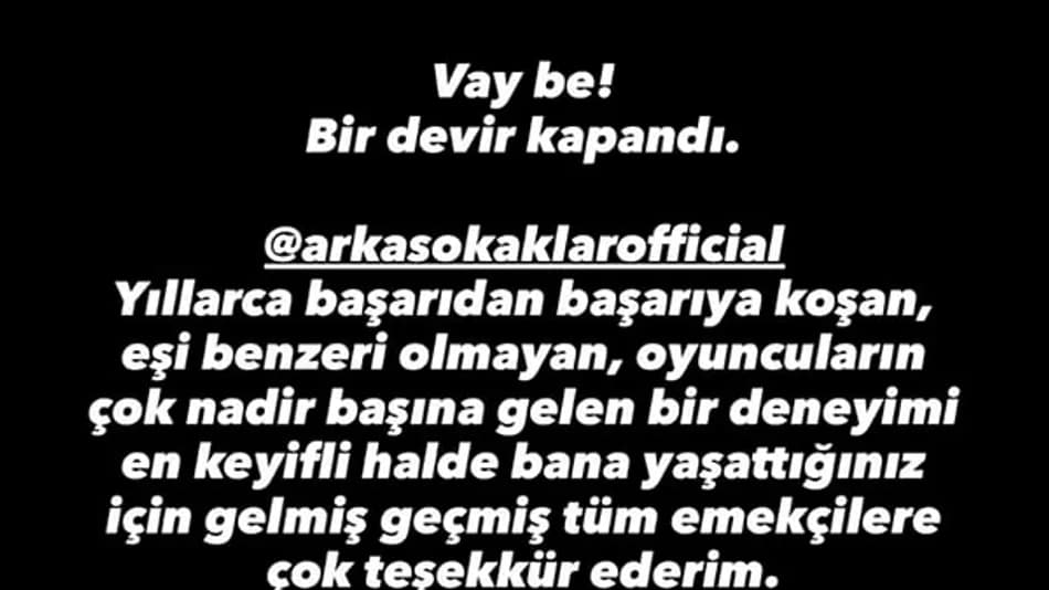 Arka Sokaklar finali sonrası Yüsra Geyik’ten veda