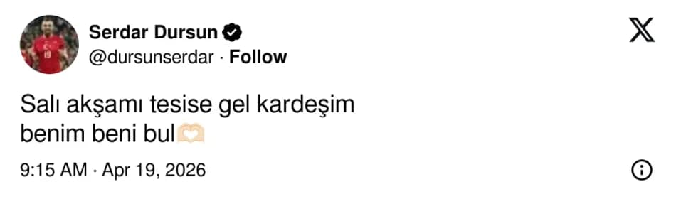 Serdar Dursun, golünü eski telefonla çeken minik taraftarı tesise davet etti