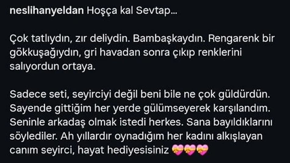 Neslihan Yeldan Kızılcık Şerbeti’nden ayrıldı