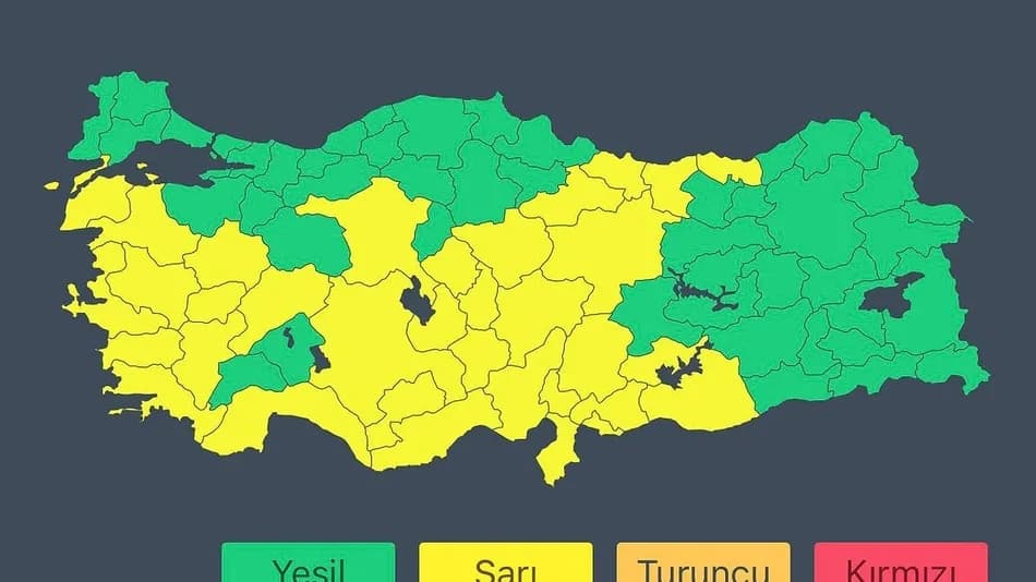 İçişleri Bakanlığı 16 il için kuvvetli yağış ve fırtına uyarısı yaptı