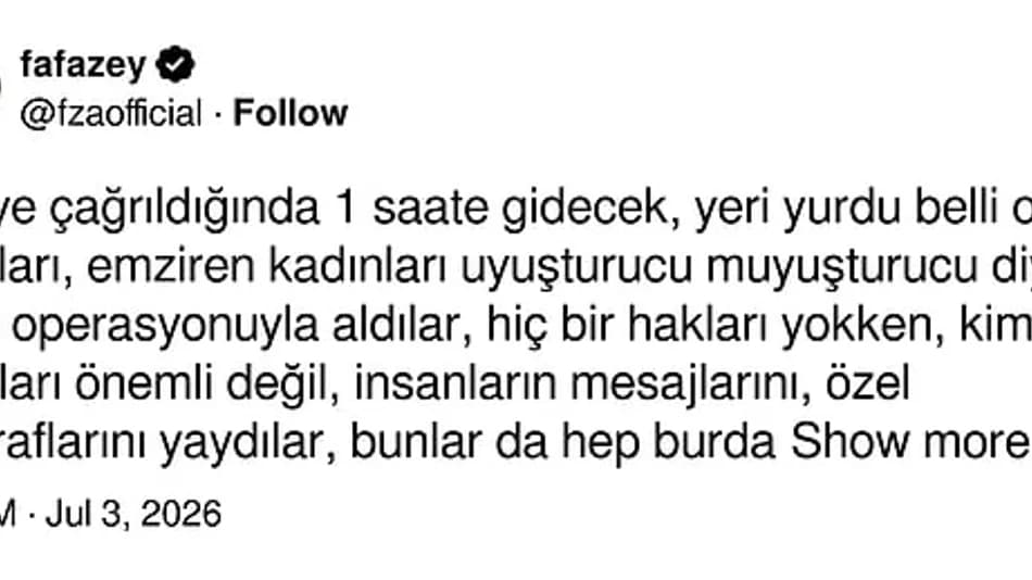 Farah Zeynep Abdullah’tan Deniz Göktaş’ın Tutuklanmasına Tepki