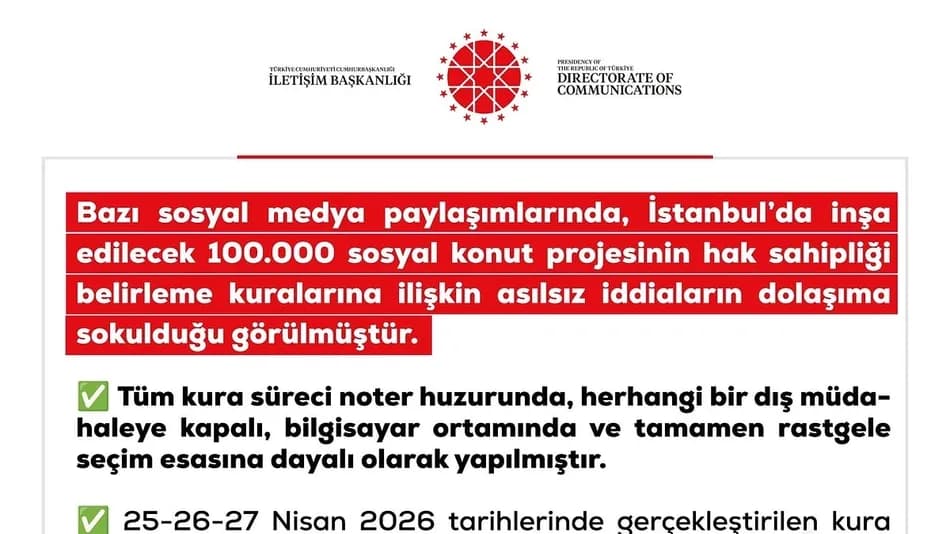 DMM’den TOKİ İstanbul kurasıyla ilgili usulsüzlük iddialarına yalanlama