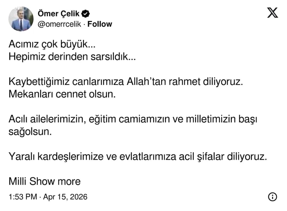 Kahramanmaraş’taki Okul Saldırısına Hükümetten İlk Açıklama