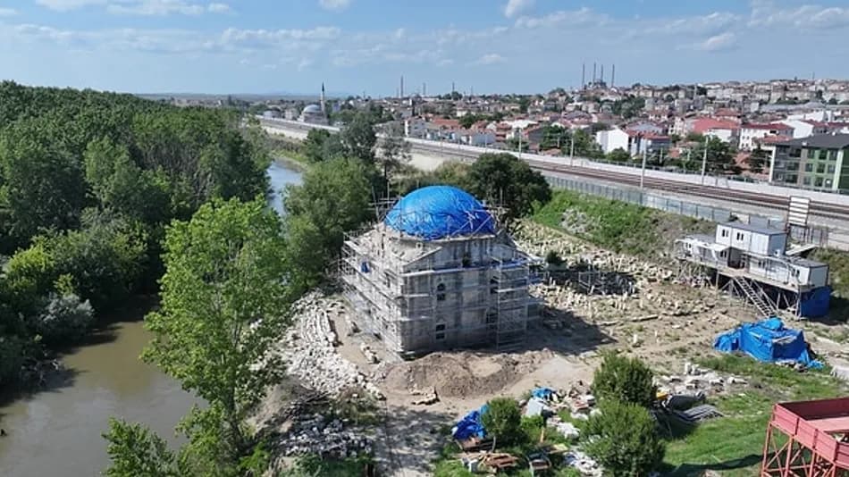 Edirne Evliya Kasımpaşa Camisi’nde zemin güçlendirme başladı