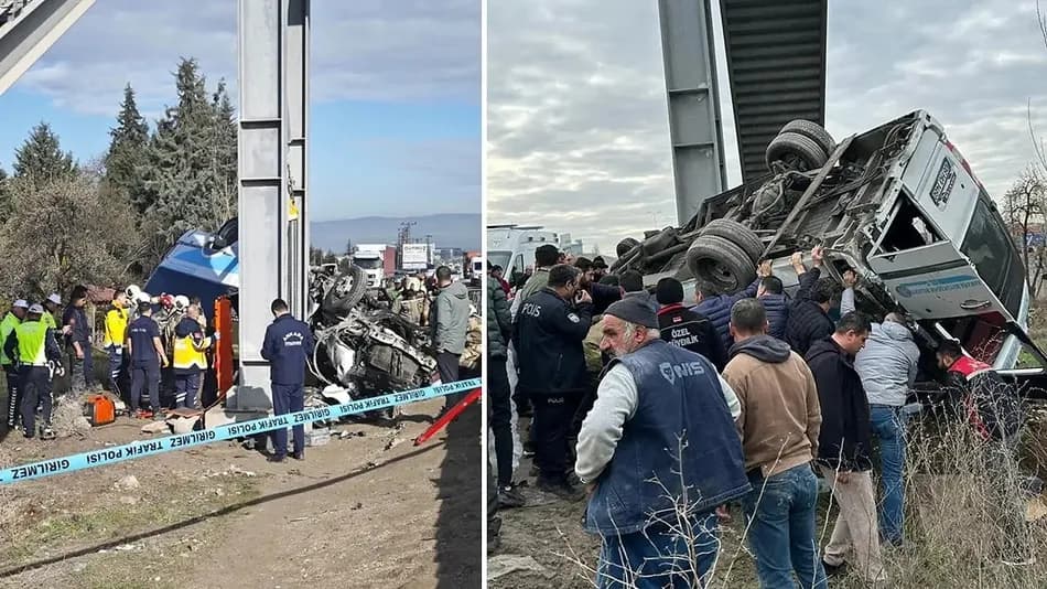 Ankara'da özel halk otobüsü üst geçide çarptı: 4 ölü, 13 yaralı