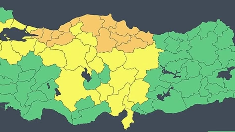 Meteoroloji 35 il için sarı ve turuncu kodlu yağış uyarısı yaptı