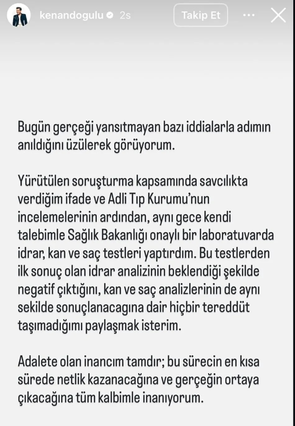 Kenan Doğulu’dan Yasaklı Madde Testi İddialarına Yanıt