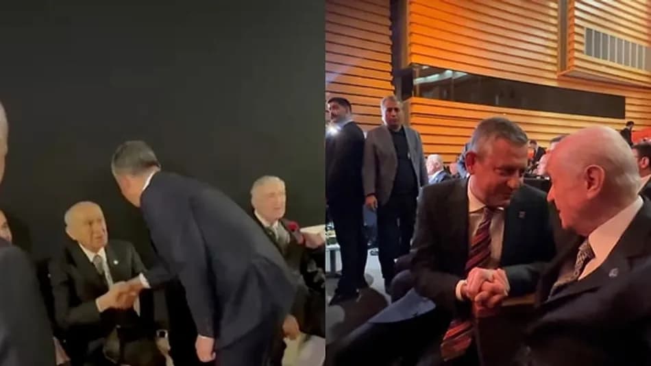 Devlet Bahçeli ve Özgür Özel Koç Holding etkinliğinde buluştu