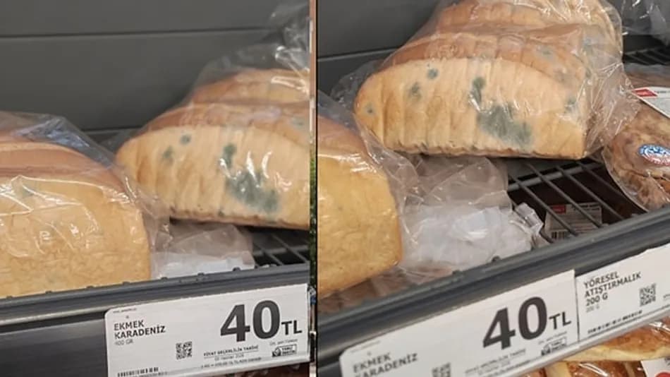 Zincir Market Rafında Küflü Ekmek Görüntüsü Gündem Oldu