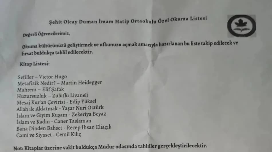Pendik’teki okulda kitap listesi iddiası sonrası soruşturma açıldı, müdür açığa alındı