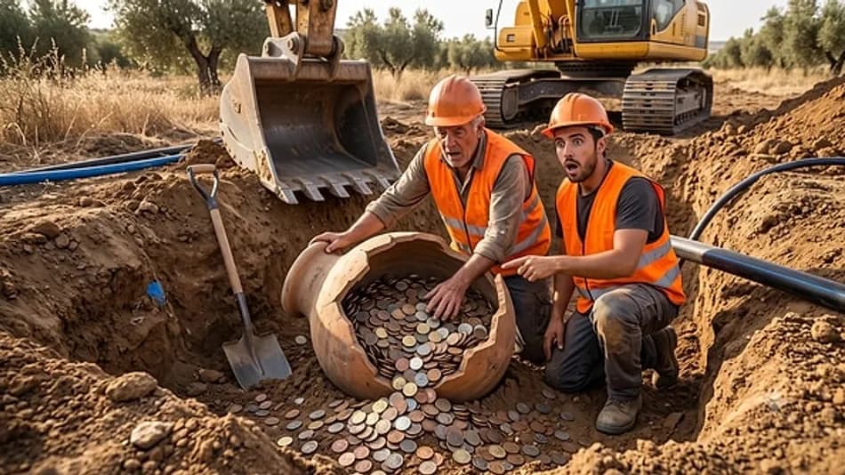 Tomares’te işçiler Roma dönemine ait 600 kiloluk sikke buldu