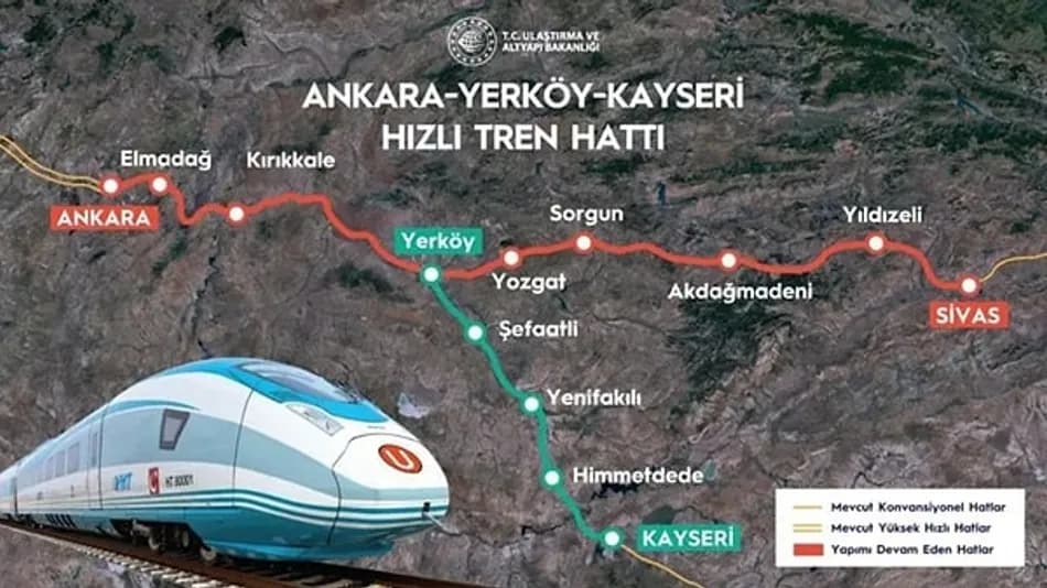 Yerköy-Kayseri Hızlı Tren Hattı İçin 2028 Tarihi Verildi