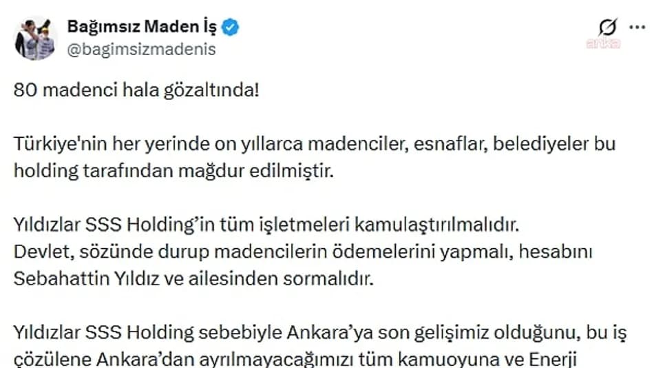 Elazığ Eti Gümüş madencilerinin Ankara eylemi sürüyor