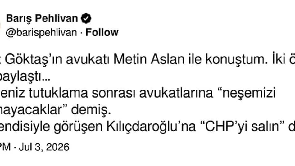 Deniz Göktaş’tan Kılıçdaroğlu’na Dikkat Çeken Söz