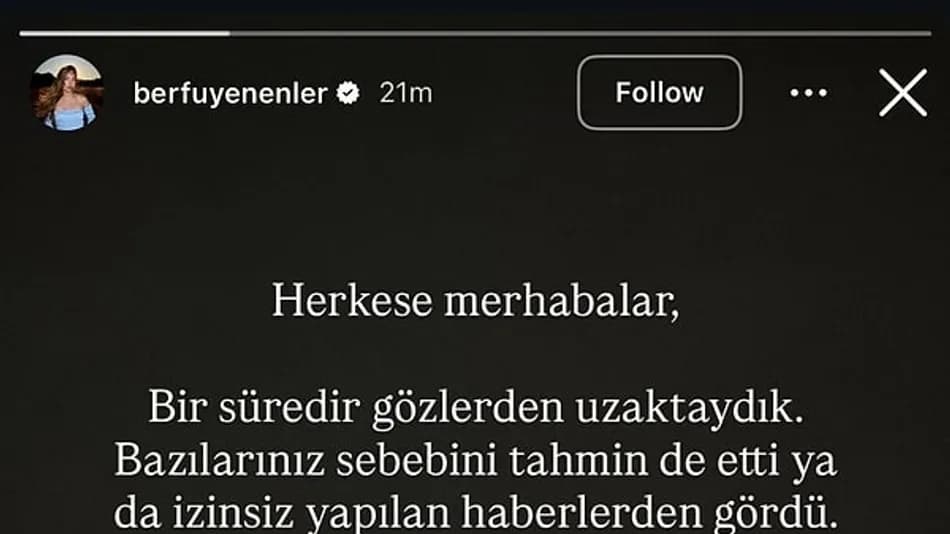 Berfu Yenenler 12 Haftalık Bebeğini Kaybettiğini Açıkladı