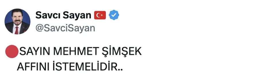 Savcı Sayan, Mehmet Şimşek'i istifaya çağırdı