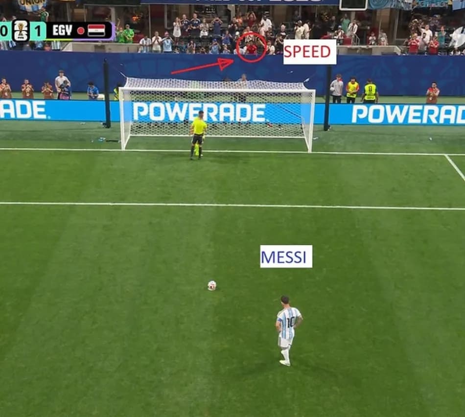 IShowSpeed, Messi penaltısı sırasında kale arkasında dikkat çekti
