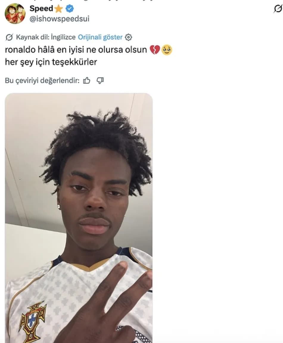 IShowSpeed, Portekiz’in Dünya Kupası’na vedasında ağladı