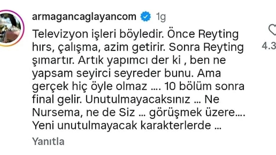 Ceren Karakoç Kızılcık Şerbeti'nden Ayrıldı: Çağlayan'dan Tepki