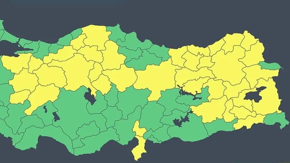 Meteoroloji 38 il için sarı kodlu uyarı yayımladı