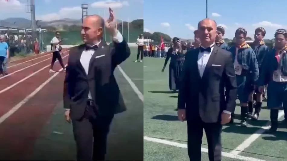 Bergama'daki 19 Mayıs Töreninde Atatürk'e Benzeyen Kişi Dikkat Çekti