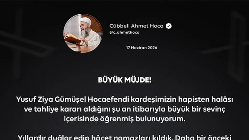 Yusuf Ziya Gümüşel adli kontrolle tahliye edildi