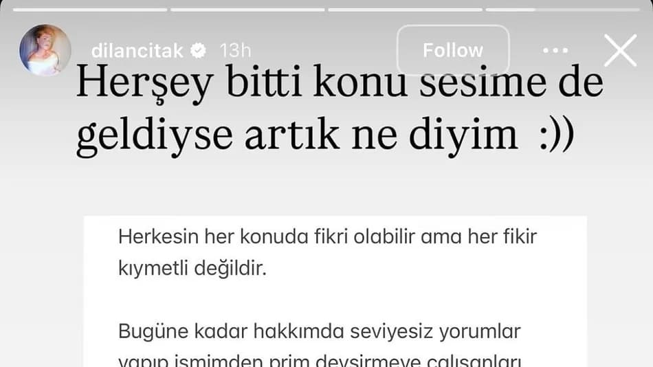 Dilan Çıtak, Performansına Yönelik Eleştirilere Açıklamayla Yanıt Verdi