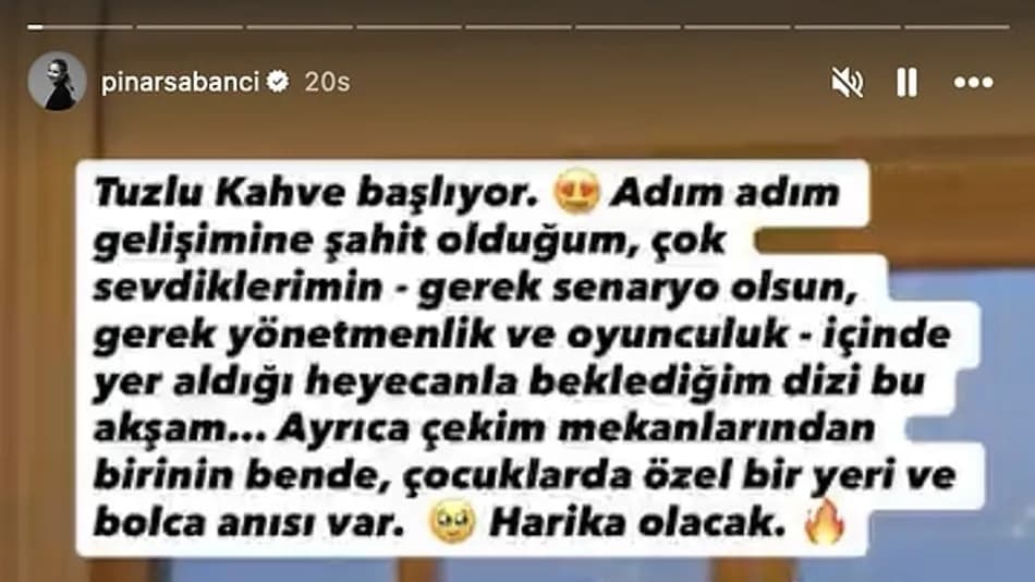 Pınar Sabancı'nın Tuzlu Kahve paylaşımı sosyal medyada gündem oldu