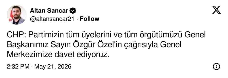 CHP’den mutlak butlan kararı sonrası genel merkeze çağrı
