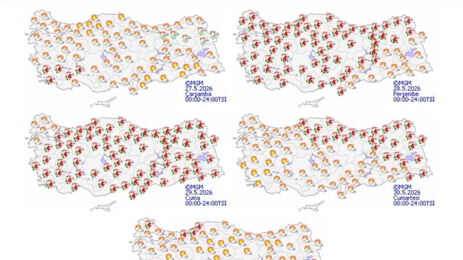 Meteoroloji, bayramın ikinci ve üçüncü günü için 76 ilde sıcaklık düşüşü ve yağış uyarısı yaptı