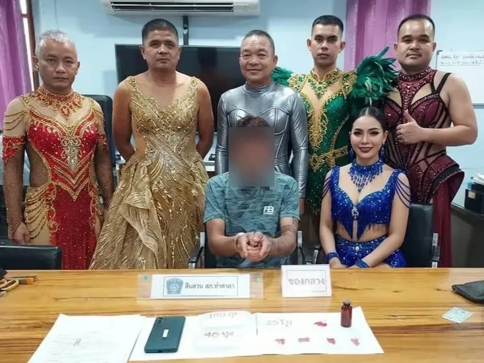 Tayland'da polis, kadın dansçı kılığına girerek şüpheliyi gözaltına aldı