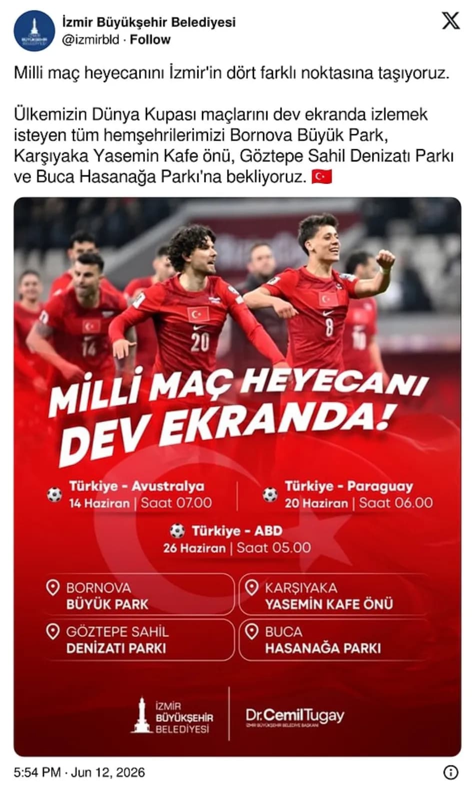 Türkiye-Avustralya maçı dev ekran noktaları belli oldu