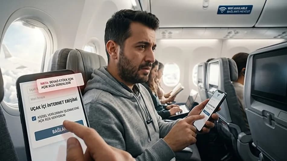 KVKK’dan Uçakta İnternet İçin Açık Rıza Cezası