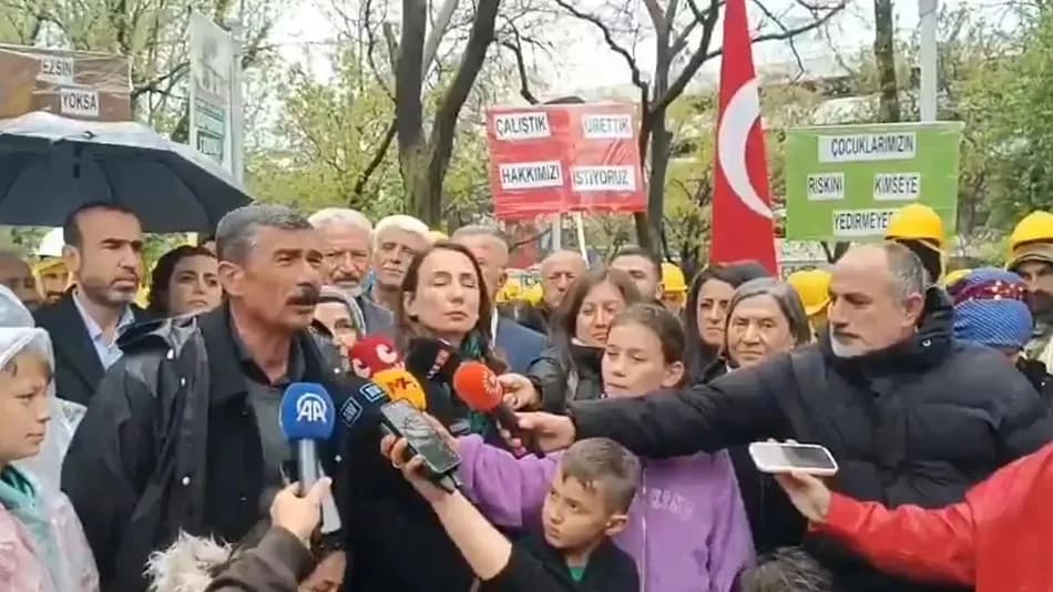 Doruk Madencilik işçilerinin Ankara’daki eylemine çocuklarından destek geldi