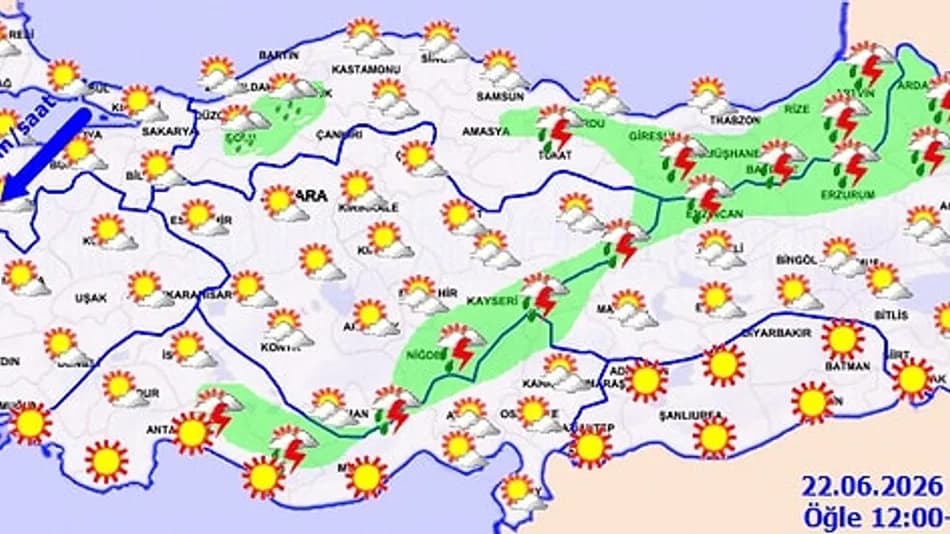 Meteoroloji 22-26 Haziran tahminini yayımladı