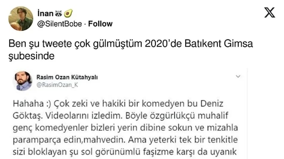 Deniz Göktaş ve Rasim Ozan Kütahyalı Yazışması Gündem Oldu