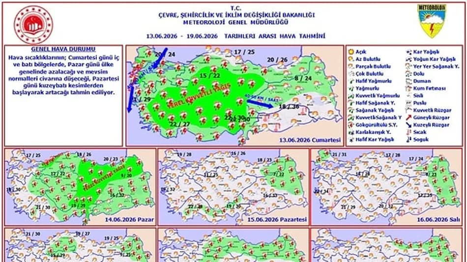 Meteoroloji uyardı: Hafta sonu 57 ilde kuvvetli yağış