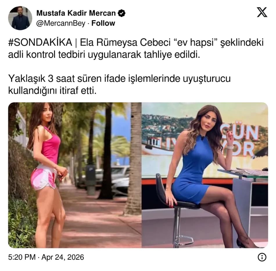 Ela Rümeysa Cebeci ev hapsi şartıyla tahliye edildi