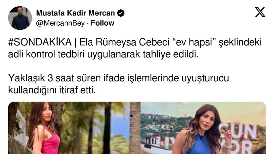 Ela Rümeysa Cebeci ev hapsi şartıyla tahliye edildi