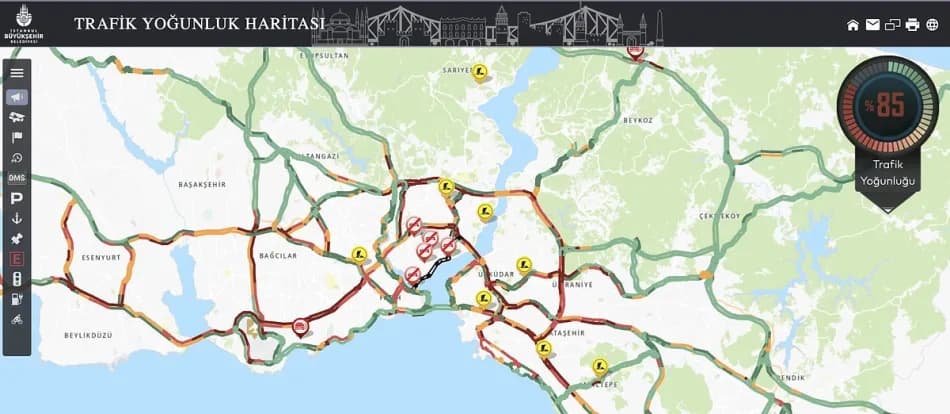 İstanbul'da sağanak sonrası trafik yoğunluğu yüzde 85'e çıktı