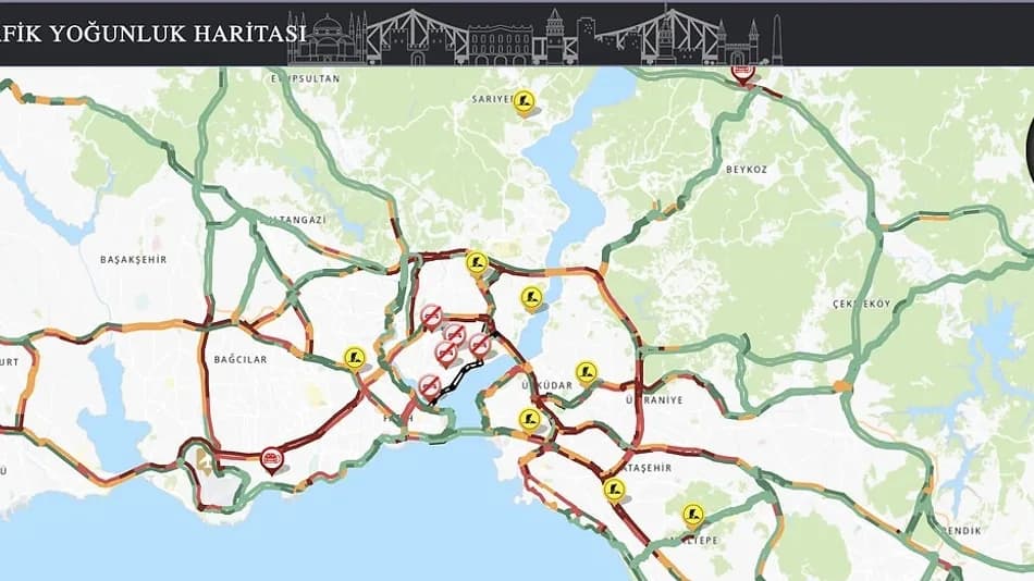 İstanbul'da sağanak sonrası trafik yoğunluğu yüzde 85'e çıktı