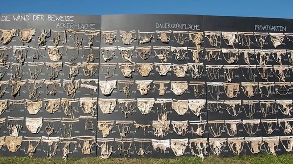 İsviçre’de 2 binden fazla iç çamaşırı toprağa gömüldü