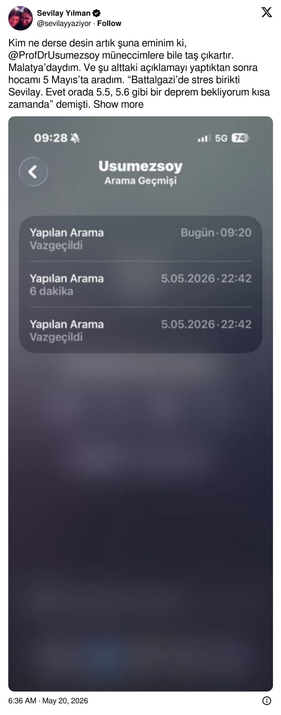 Malatya depreminin ardından Şener Üşümezsoy'un önceki açıklamaları yeniden gündem oldu