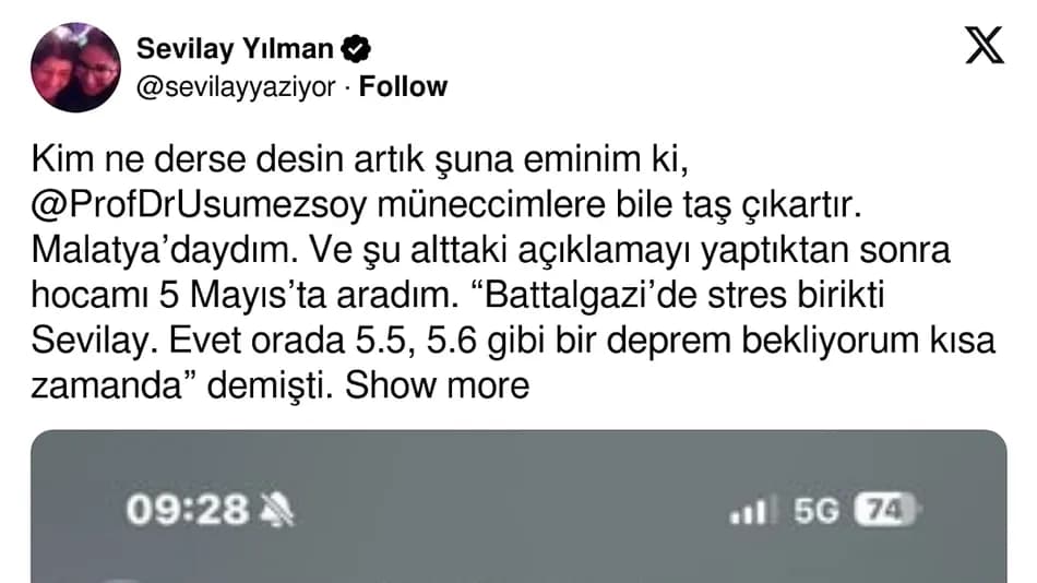 Malatya depreminin ardından Şener Üşümezsoy'un önceki açıklamaları yeniden gündem oldu